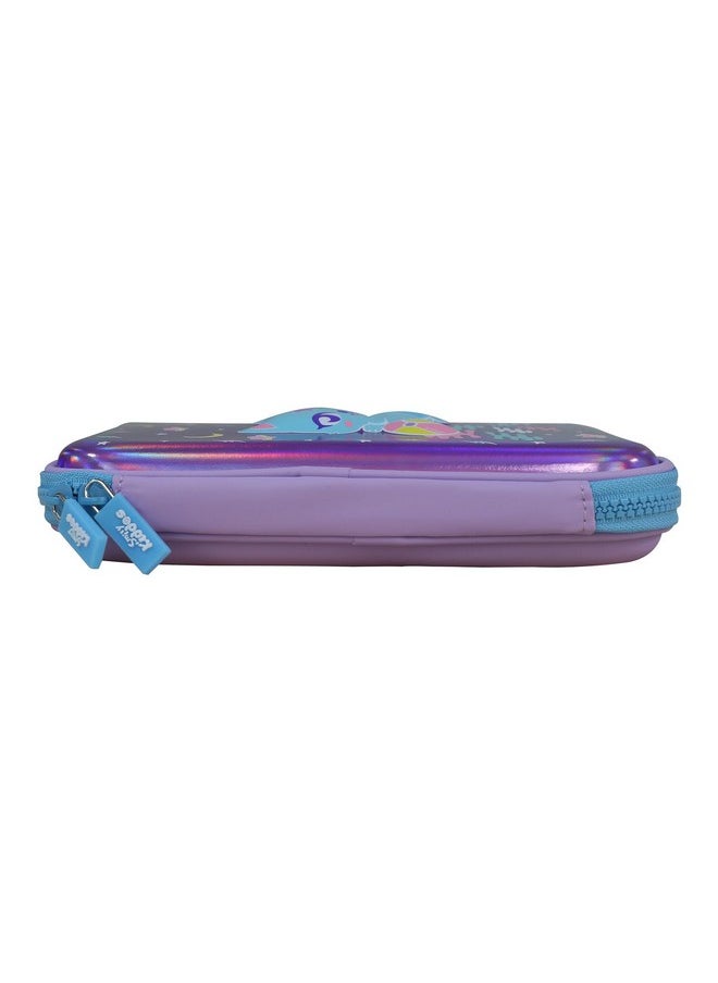 SMILY KIDDOS Smily Kiddos Single Compartment V2 Kitty Theme Purple Hardtop Pencil Case with Compartments - Kids Large Capacity School Supply Organizer Students Stationery Box - Girls Boys Pen Pouch, Purple  - Image 4