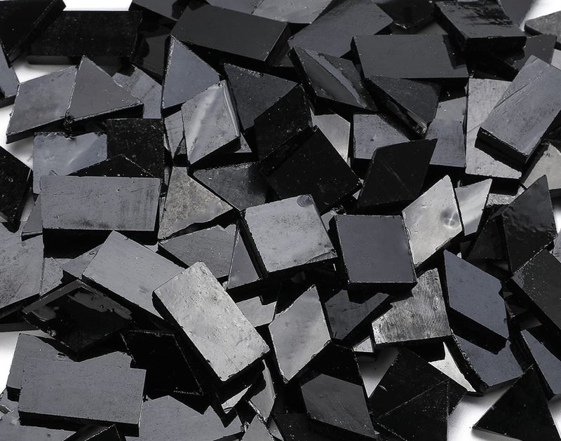 Lanyani Multi-Color Options, Lanyani Glass Mosaic Tiles for Crafts,4 Shapes Mixed Colorful Glass Tiles Tiffany Stained Glass Pieces for Mosaic, 200 Pieces,Regular Black - Image 2