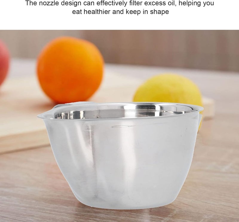 Stainless Steel Oil Fat Separator Bowl, Kitchen Gravy Separator with Curved Handle and Precision Spout, Easy to Clean Durable Oil Separator for Cooking - Image 4