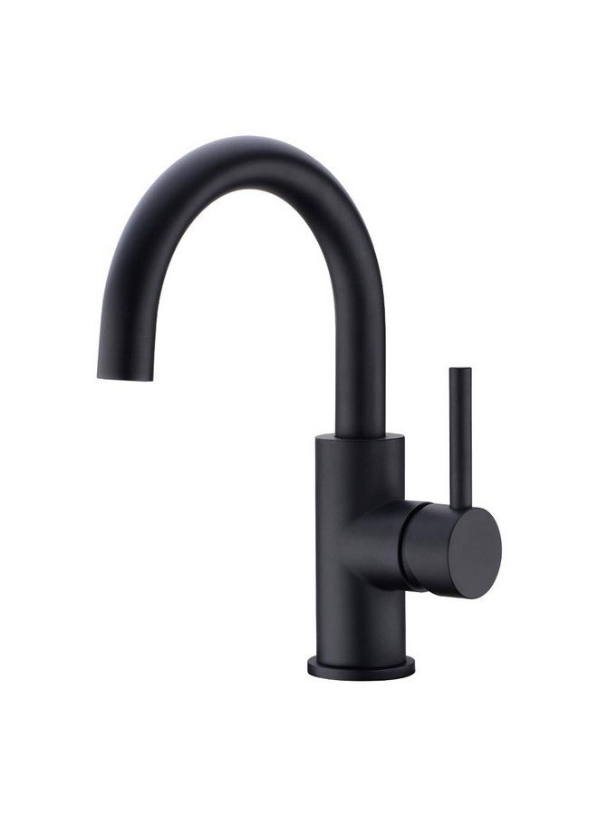 CREA Black Bathroom Faucet Brushed Nickel, Prep Wet Bar Sink Faucet Stainless Steel Single Hole Small Kitchen Faucet with 4 Inch Deck Plate, Mini Faucet Outdoor Tap for Farmhouse Vanity Sink Lavatory