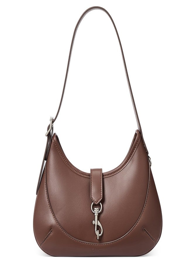 حقيبة كتف نسائية من كلوتشي، مصنوعة من الجلد النباتي الناعم، حقائب صغيرة بحزام قابل للتعديل، حقائب يد أنيقة على شكل هوبو - Image 1