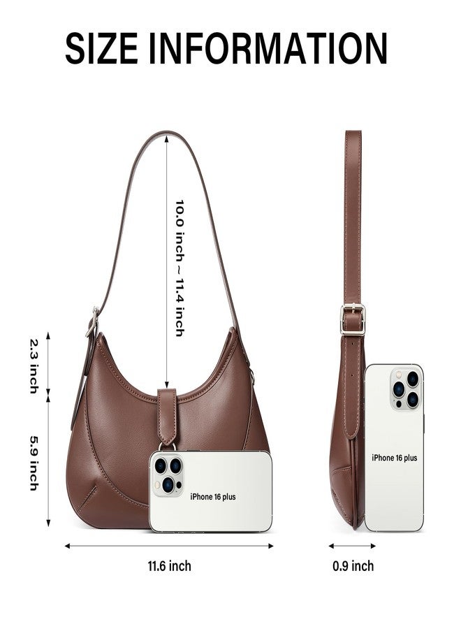 حقيبة كتف نسائية من كلوتشي، مصنوعة من الجلد النباتي الناعم، حقائب صغيرة بحزام قابل للتعديل، حقائب يد أنيقة على شكل هوبو - Image 3