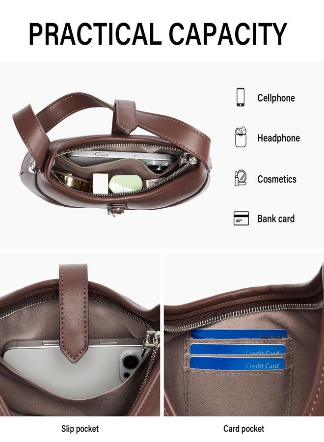 حقيبة كتف نسائية من كلوتشي، مصنوعة من الجلد النباتي الناعم، حقائب صغيرة بحزام قابل للتعديل، حقائب يد أنيقة على شكل هوبو - Image 4