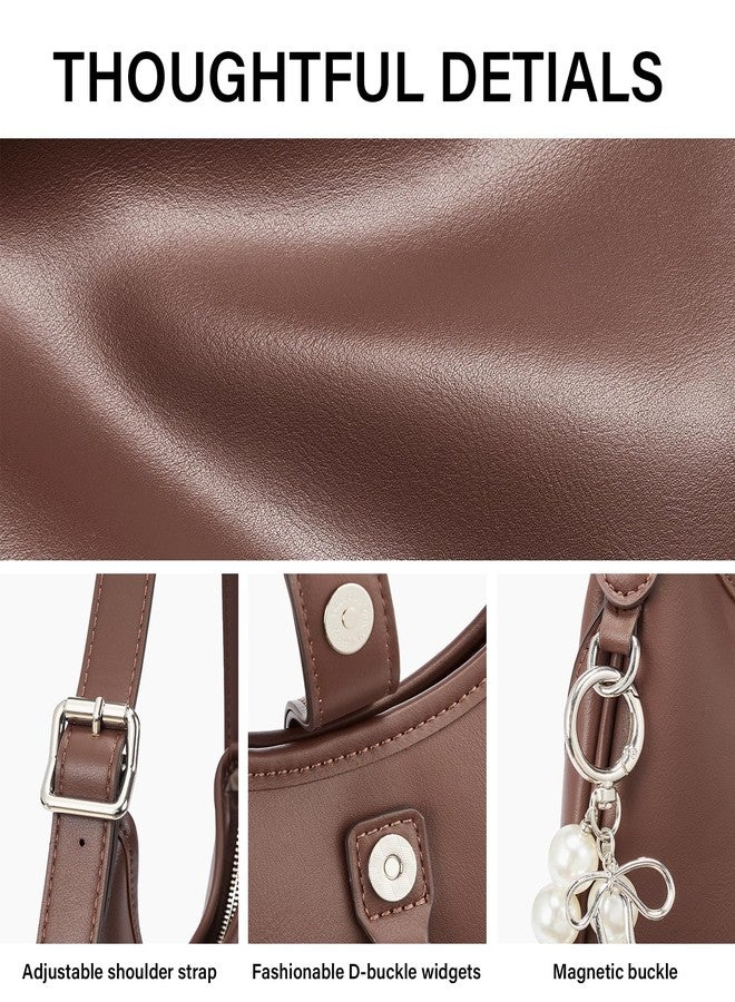 حقيبة كتف نسائية من كلوتشي، مصنوعة من الجلد النباتي الناعم، حقائب صغيرة بحزام قابل للتعديل، حقائب يد أنيقة على شكل هوبو - Image 5