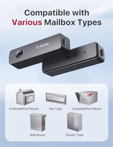 X-Sense جهاز إنذار صندوق البريد الذكي X-Sense، إنذار صندوق البريد اللاسلكي بعيد المدى، مستشعر صندوق البريد مع محطة قاعدة SBS50 للبريد المستلم، SMA11 - Image 4