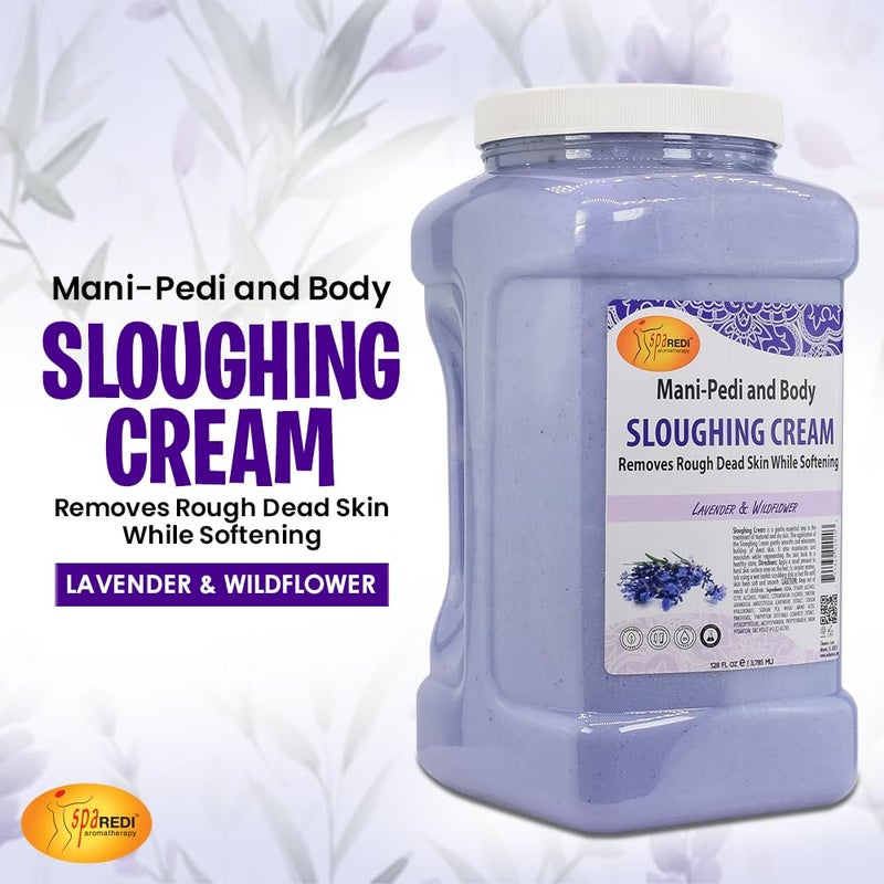 SPA REDI Foot Cream Sloughing Lotion Lavender and Wildflower 128 Oz Pedicure Massage Foot Care for Dry Cracked Feet Scrub Gently Exfoliating - Image 2