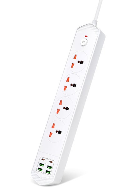 Lisa Butik Lisa Boutique 10 Input 4+4 USB + 2 Type-C Multiple Socket 2 M Cable Current Protection Switched Extension Group Socket 3000W  - Image 1