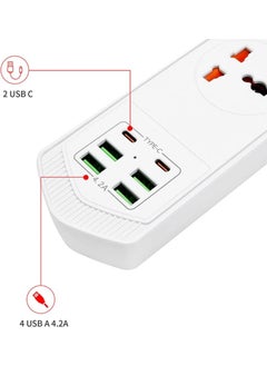 Lisa Butik Lisa Boutique 10 Input 4+4 USB + 2 Type-C Multiple Socket 2 M Cable Current Protection Switched Extension Group Socket 3000W  - Image 3