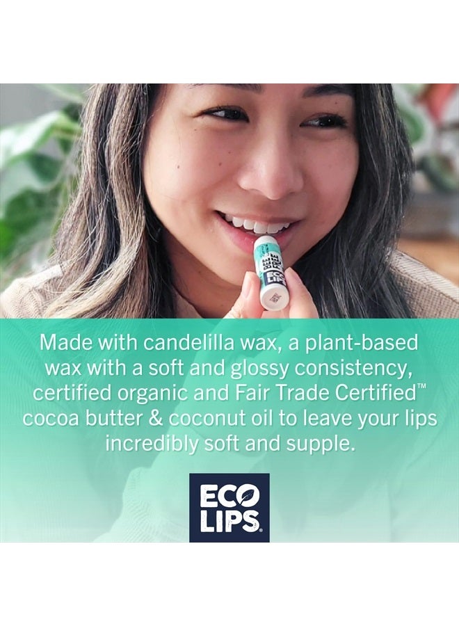 Eco Lips Vegan Lip Balm Sweet Mint by Eco Lips flavor 3 Pack Natural Bee Free with Candelilla Wax, Organic Cocoa Butter, & Coconut Oil Lip Care. 100% Plastic-Free Plant Pod Packaging - Made in USA - Image 2
