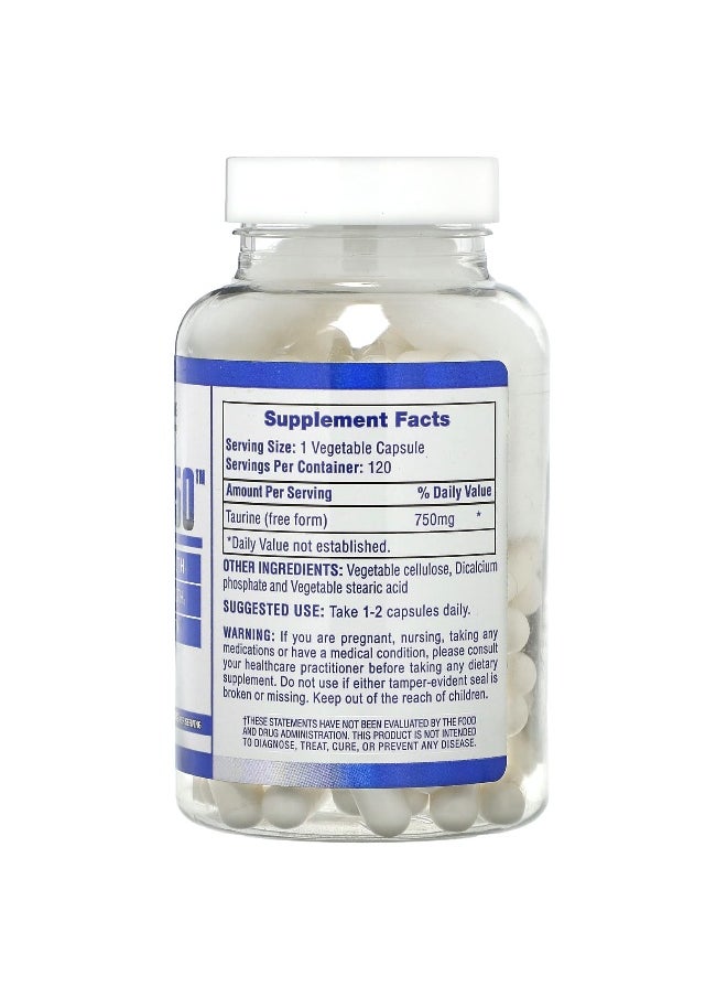 hi tech pharmaceuticals Hi Tech Pharmaceuticals, Taurine 750, 750 mg, 120 Capsules  - Image 2