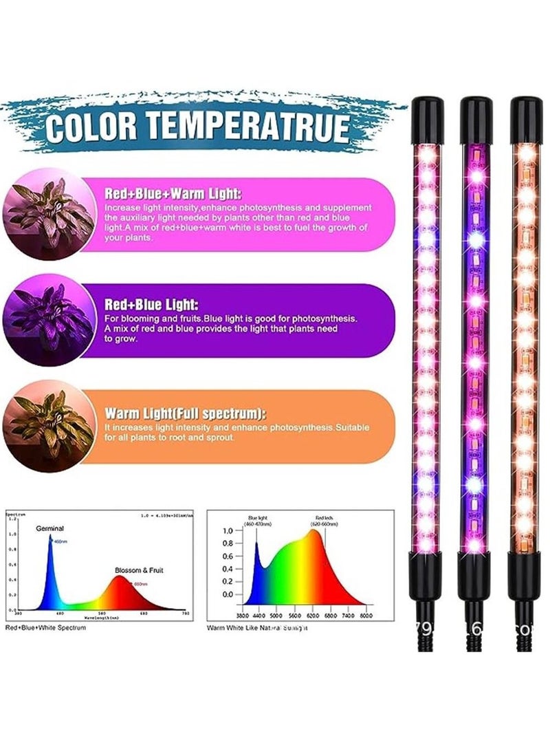 Grow Lights for Indoor Plants, 50W 100 LEDs Grow Light for Seed Starting with Full Spectrum, Clip Plant Lights with Flexible Gooseneck，3/6/12H Timer, 5 Dimmable Levels, 3 Switch Modes