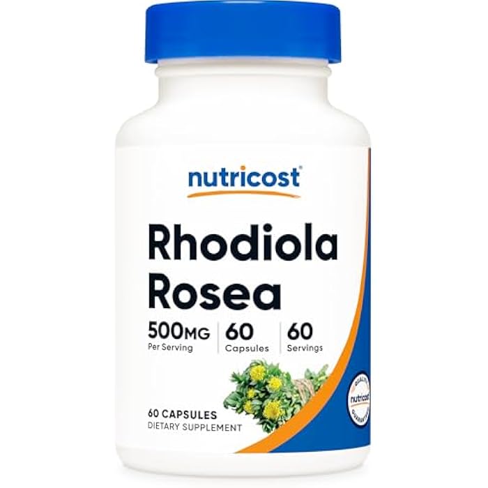 Nutricost Rhodiola Rosea 500mg, 60 Vegetarian Capsules - Gluten Free and Non-GMO Rhodiola Rosea Supplement - Image 1