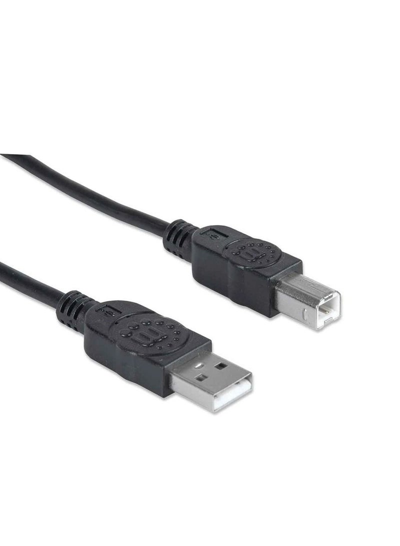 Manhattan 394611 Hi-Speed USB Printer A Male / B Male Cable 1.8M - Black