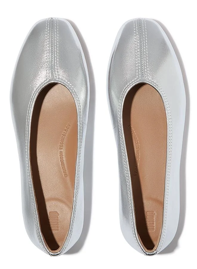 Fitflop DELICATO HIGH-CUT SOFT-LEATHER BALLET FLATS