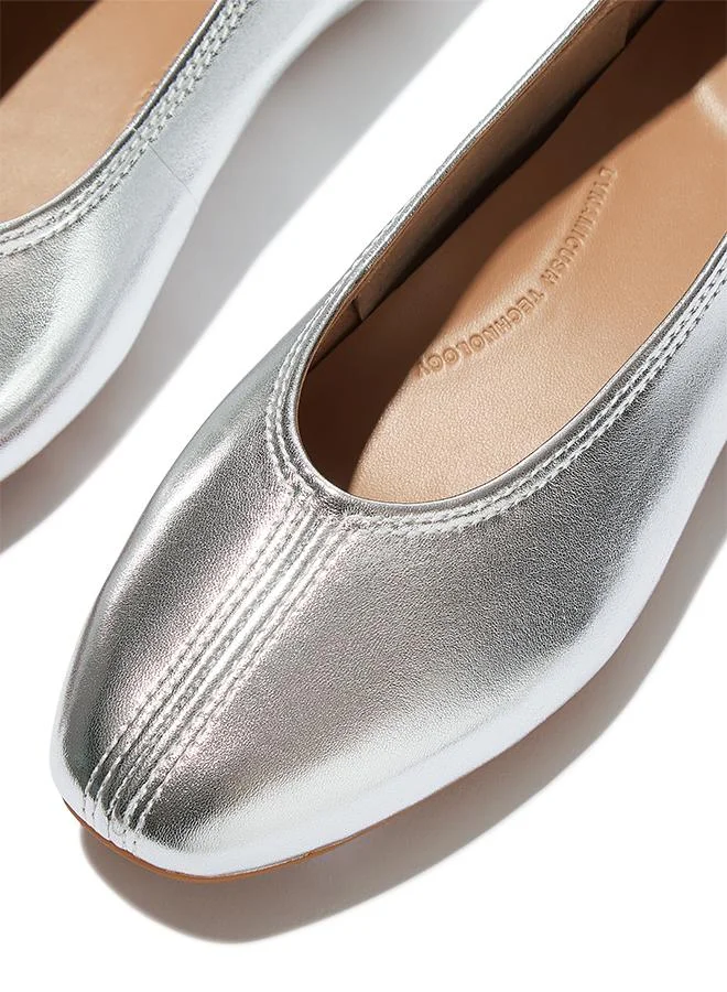 Fitflop DELICATO HIGH-CUT SOFT-LEATHER BALLET FLATS