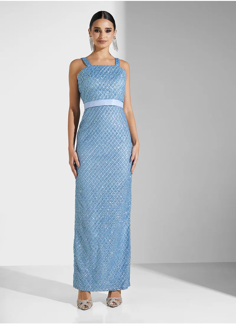 جولدن ابل NET SEQUIN WITH SHIMMER 2PCS SET DRESS