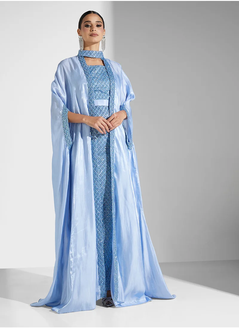 جولدن ابل NET SEQUIN WITH SHIMMER 2PCS SET DRESS