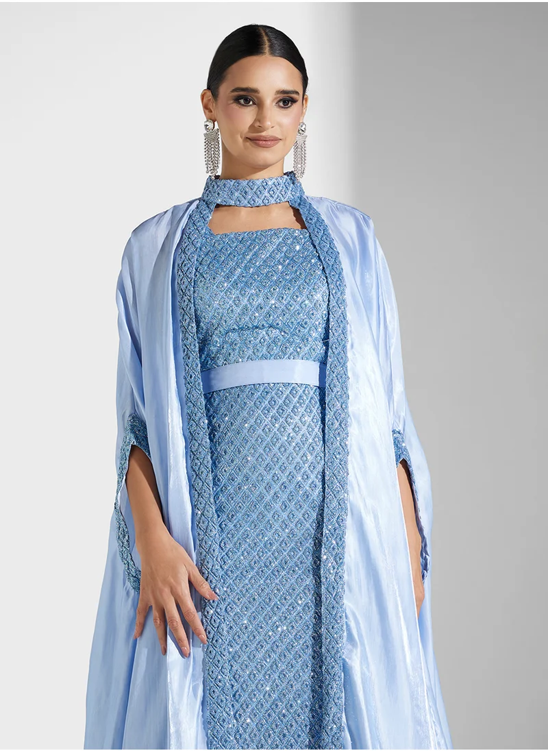 جولدن ابل NET SEQUIN WITH SHIMMER 2PCS SET DRESS