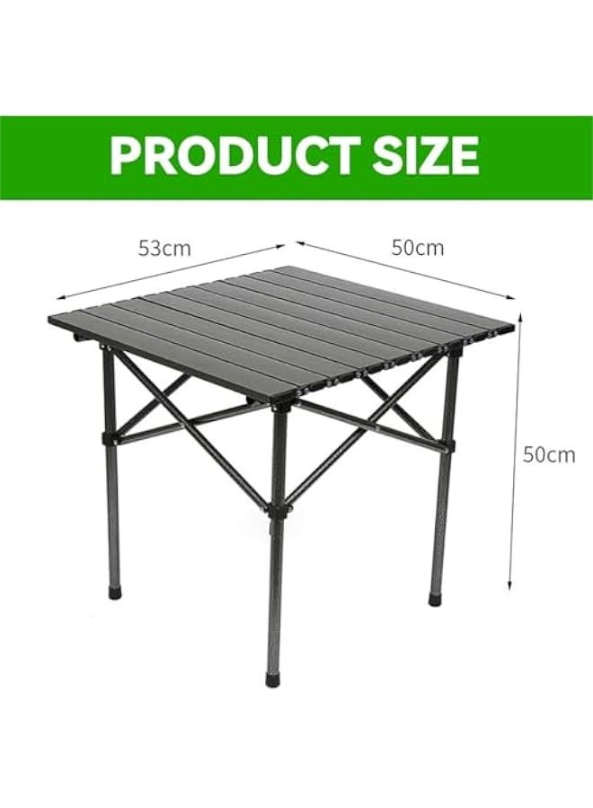 بيوينتي طاولة قابلة للطي للتخييم الخارجي مناي سي في في®، الأبعاد 53 الطول × 50 العرض × 50 الارتفاع سم، خفيفة الوزن مع سطح طاولة من الألومنيوم وشنطة حمل، للنزهات والطبخ والشاطئ والمشي لمسافات طويلة وصيد السمك - Image 3