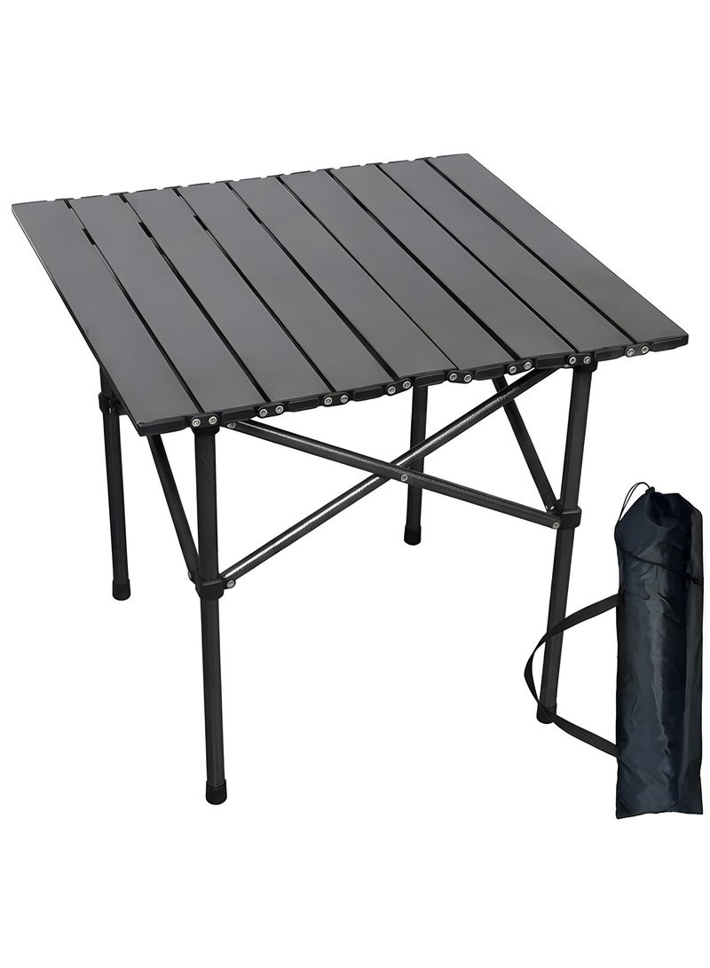 Beauenty ® Outdoor Camping Folding Table - Dimensions 53(L)×50(W)×50(H) cm - Lightweight with Aluminum Table Top & Carry Bag - Perfect for Picnics, Cooking, Beach, Hiking, Fishing - Image 1