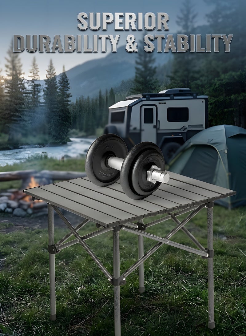 Beauenty ® Outdoor Camping Folding Table - Dimensions 53(L)×50(W)×50(H) cm - Lightweight with Aluminum Table Top & Carry Bag - Perfect for Picnics, Cooking, Beach, Hiking, Fishing - Image 5