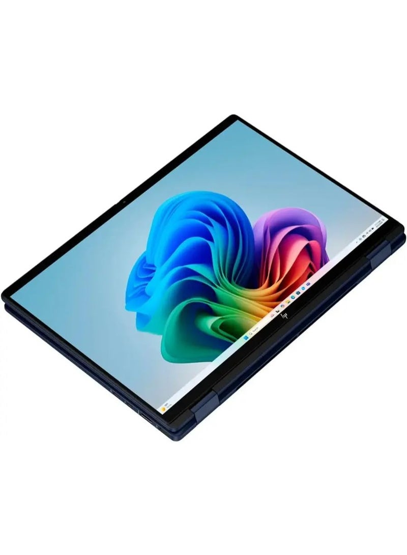 HP (نسخة مطورة) لابتوب أومني بوك إكس فليب 14، شاشة تعمل باللمس IPS بحجم 14 بوصة بدقة 2K، معالج إنتل كور ألترا 7 256V، ذاكرة RAM بسعة 16GB LPDDR5x، قرص SSD بسعة 1TB، بطاقة إنتل آرك 140V بسعة 8GB، كمبيوتر شخصي مدعوم بالذكاء الاصطناعي من الجيل التالي Copilot+، لوحة مفاتيح مضاءة، ويندوز 11 باللون الأزرق الجوي. - Image 3