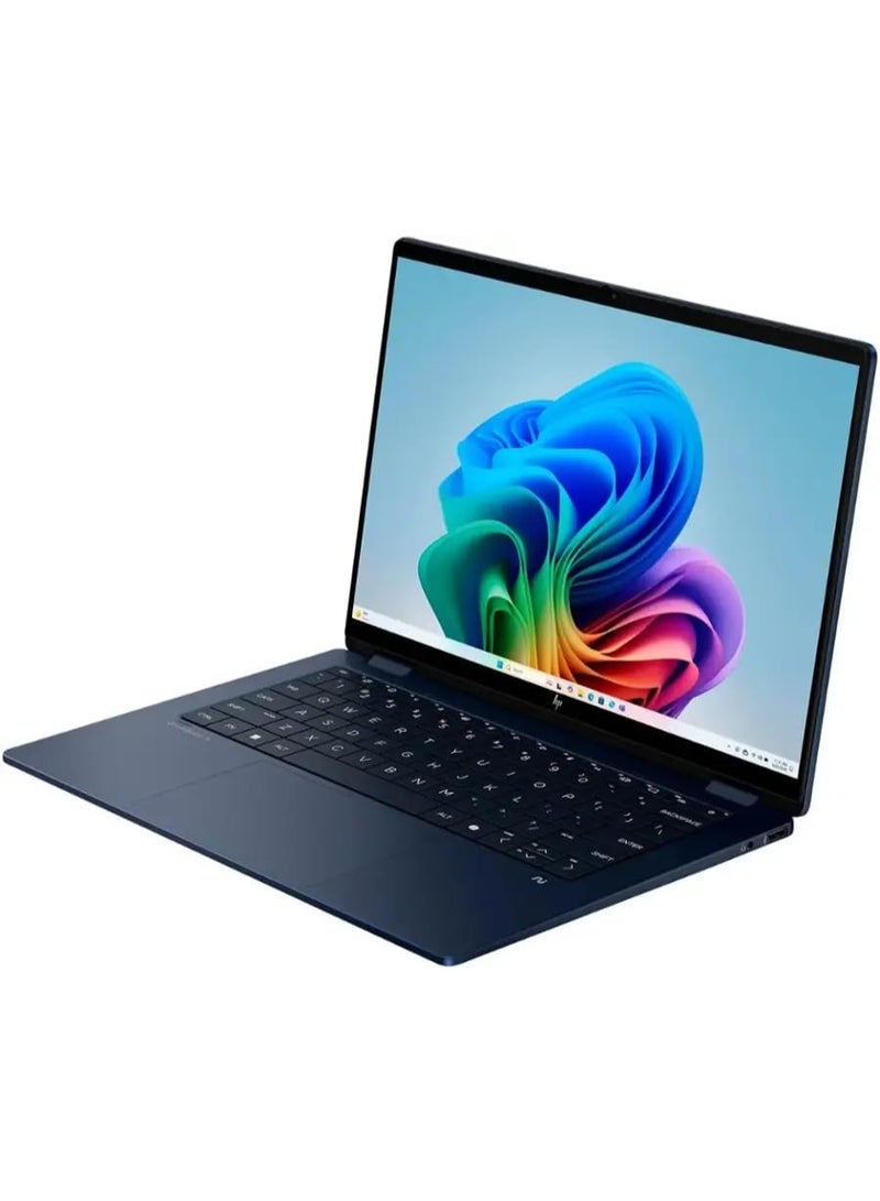 HP (نسخة مطورة) لابتوب أومني بوك إكس فليب 14، شاشة تعمل باللمس IPS بحجم 14 بوصة بدقة 2K، معالج إنتل كور ألترا 7 256V، ذاكرة RAM بسعة 16GB LPDDR5x، قرص SSD بسعة 1TB، بطاقة إنتل آرك 140V بسعة 8GB، كمبيوتر شخصي مدعوم بالذكاء الاصطناعي من الجيل التالي Copilot+، لوحة مفاتيح مضاءة، ويندوز 11 باللون الأزرق الجوي. - Image 5