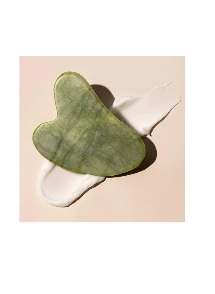 Facial Tool Natural Guasha Jade Stone GuaSha Board Gua Sha Sc Massage Tool with Smooth Edge for Physical Therapy and SPA Acupuncture Therapy Used for Face Eyes Neck and Body(Green)3 - Image 2