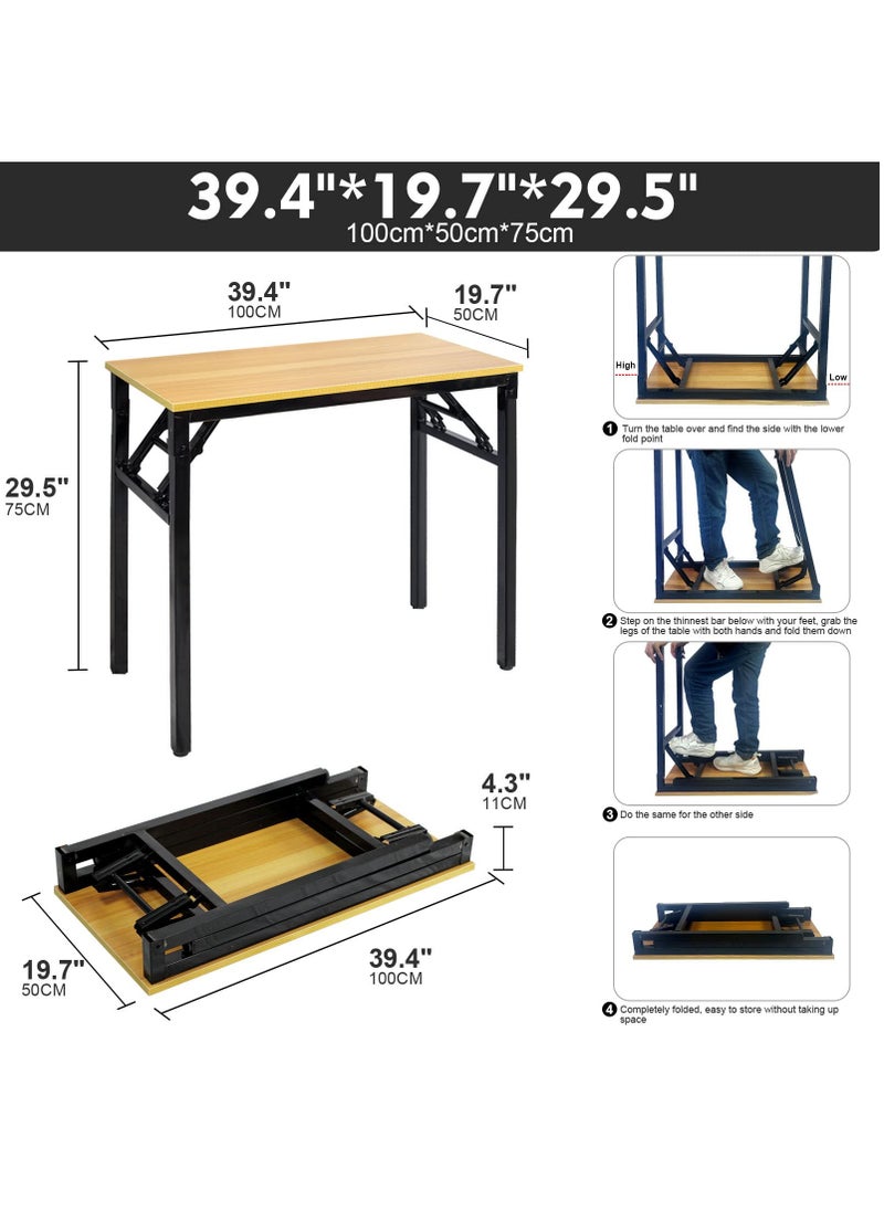 SKY-TOUCH - Folding Table Multi-functional Portable Desk with Adjustable Height Legs for Computer Camping, Garden, Picnic,Coffee,BBQ,(100 * 50 * 75cm) - Image 1
