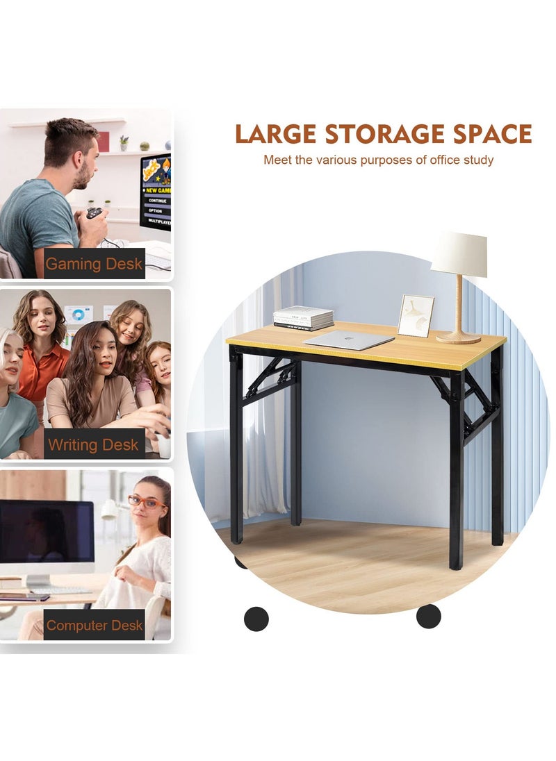 SKY-TOUCH - Folding Table Multi-functional Portable Desk with Adjustable Height Legs for Computer Camping, Garden, Picnic,Coffee,BBQ,(100 * 50 * 75cm) - Image 1