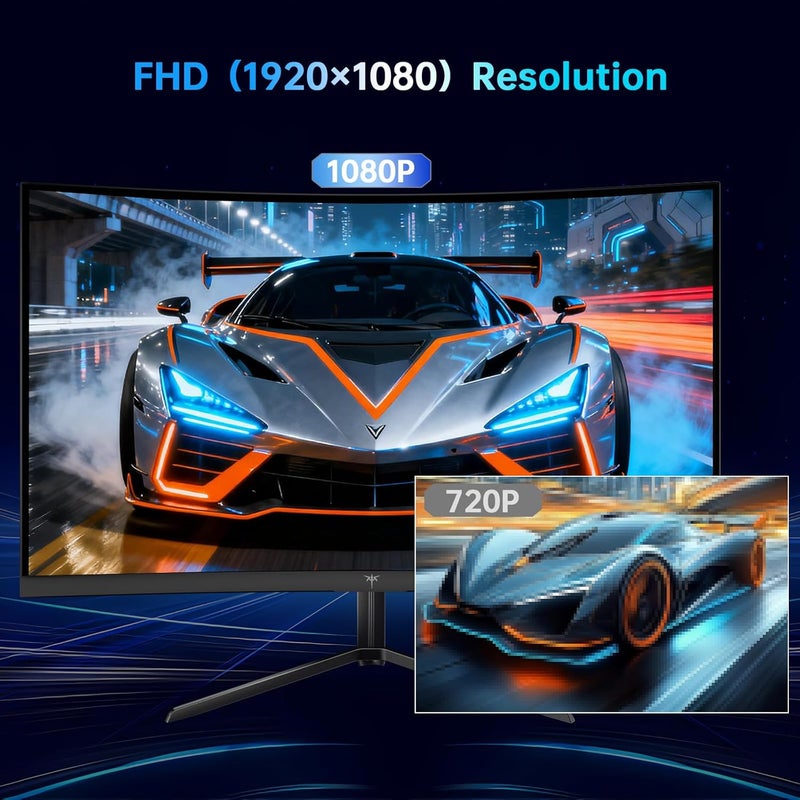 KTC 24 Inch 240Hz Curved Gaming Monitor, FHD 1080p 1500R 1ms Computer Monitor, Adaptive Sync, 3000:1 Contrast, HDR Support, HDMI 2.0 & DP 1.4, Low Blue Light, Tilt, VESA, H24S17P - Image 4