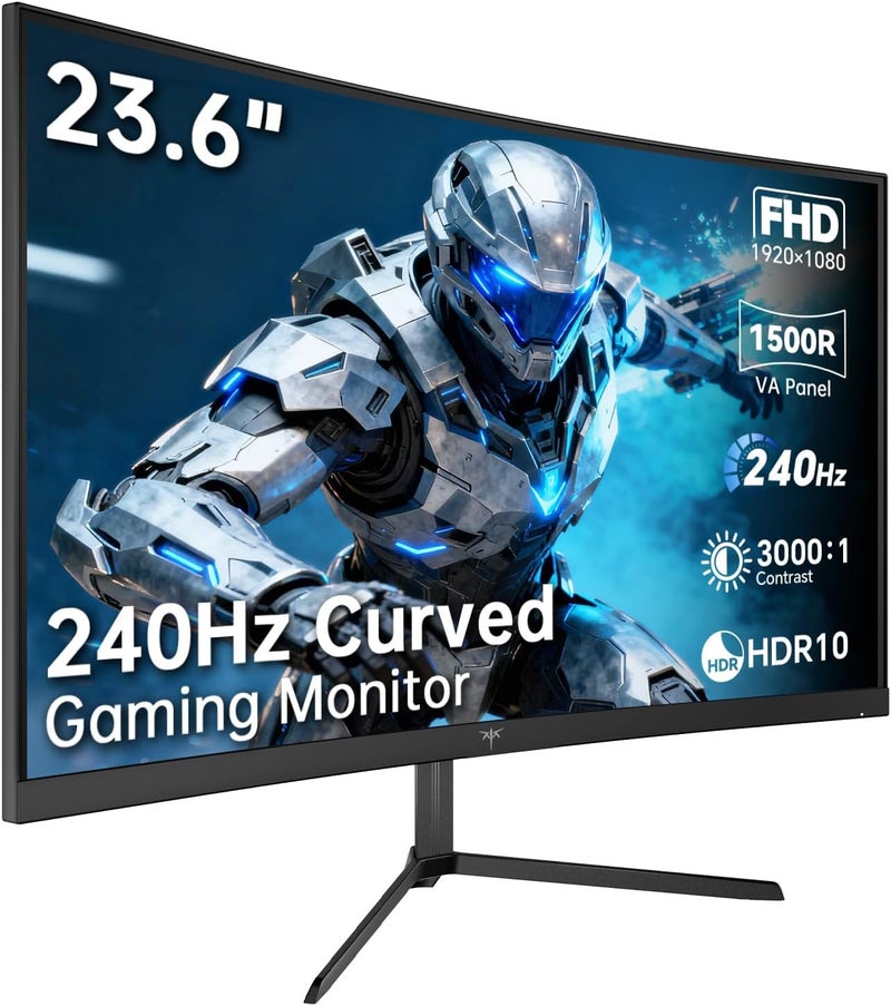 KTC 24 Inch 240Hz Curved Gaming Monitor, FHD 1080p 1500R 1ms Computer Monitor, Adaptive Sync, 3000:1 Contrast, HDR Support, HDMI 2.0 & DP 1.4, Low Blue Light, Tilt, VESA, H24S17P - Image 1