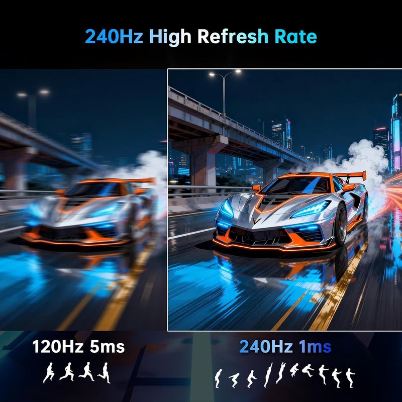 KTC 24 Inch 240Hz Curved Gaming Monitor, FHD 1080p 1500R 1ms Computer Monitor, Adaptive Sync, 3000:1 Contrast, HDR Support, HDMI 2.0 & DP 1.4, Low Blue Light, Tilt, VESA, H24S17P - Image 2