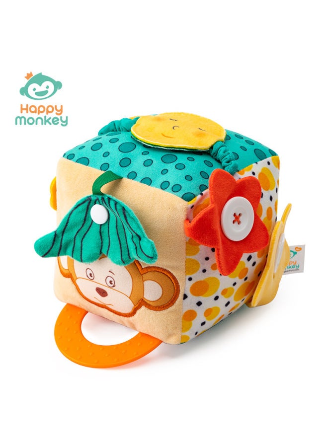 Happy Monkey Baby Dressing Toys Building Blocks Rattle Infant Intelligence Development Early Education Toys-Color:Teether Dressing Toy Building Blocks-monkey  - Image 1