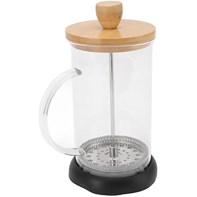 Soraz French Coffee Press Hand Brewing Fashionable French Press Heat Resistant For Camping 600Ml Bamboo Cover - Image 4
