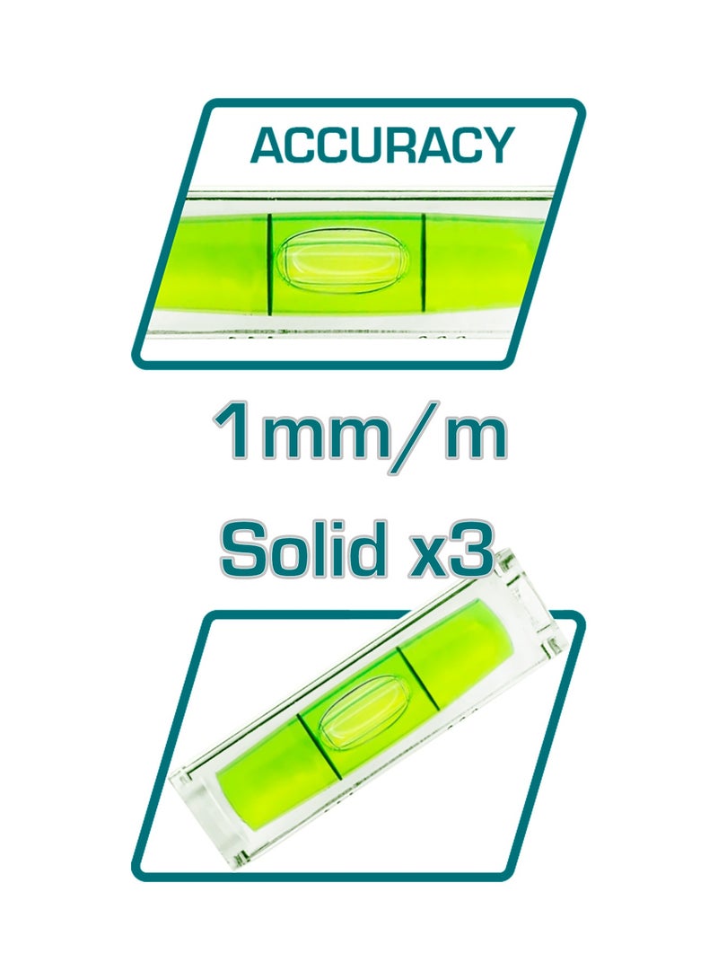 TOTAL 100cm (1 Meter) Professional Aluminum Spirit Level - Patented Industrial Design with 1mm Reinforced Wall Thickness & High-Accuracy Vials - TMT210016 - Image 2