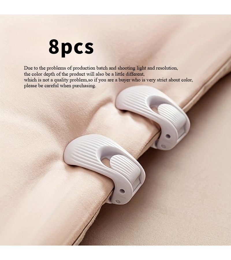 8PCS Pink Color Bed Sheet And Quilt Fasteners No Trace Strong Grip Shell Clips To Prevent Slipping Of Bed Sheets For Thick Mattresses Home Hotel Bedding - Image 5