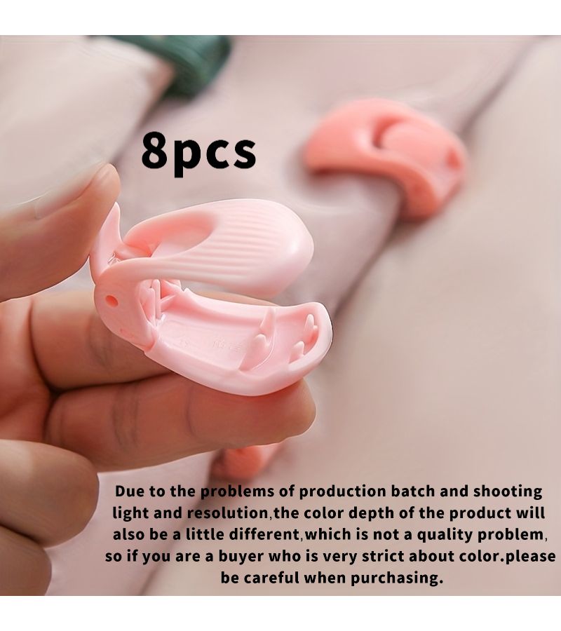 8PCS Pink Color Bed Sheet And Quilt Fasteners No Trace Strong Grip Shell Clips To Prevent Slipping Of Bed Sheets For Thick Mattresses Home Hotel Bedding - Image 3