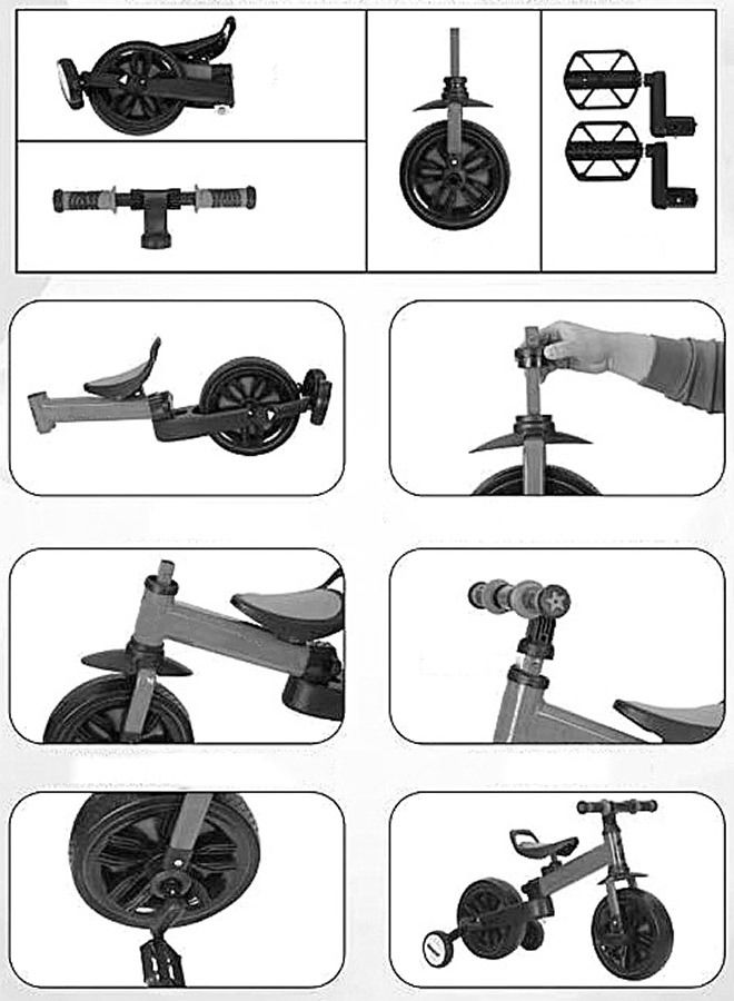 زي سي إم - هابي 3 في 1 دراجة ثلاثية العجلات قابلة للطي للأطفال من الذكور والإناث - Image 3