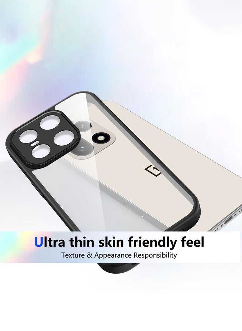 دبليو تيك غطاء حماية رفيع لهاتف OnePlus 15 5G 2025 مصنوع من سيليكون TPU هجين مع كاميرا بارزة (MCAPSA) - شفاف/أسود - Image 4