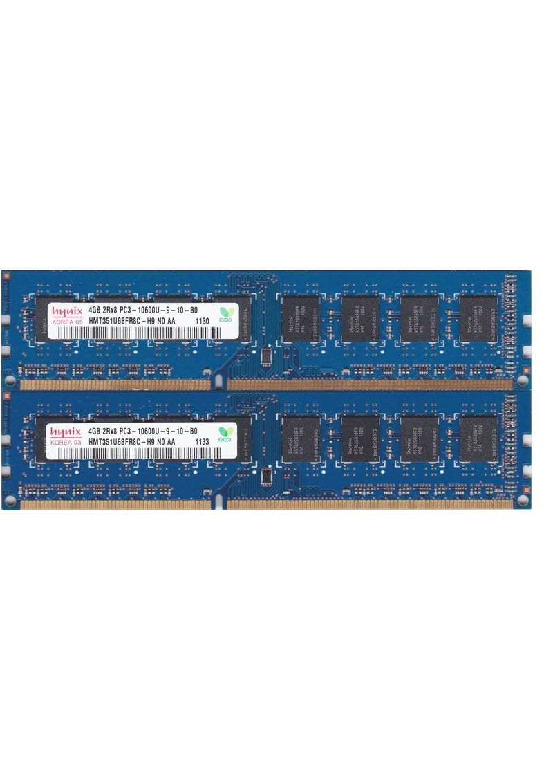 ماركة غير محددة "مجموعة 8 جيجابايت، 2 × 4 جيجابايت 240 دبوس DIMM، DDR3 PC3-10600U، تصنيف مزدوج، وحدة ذاكرة RAM غير ECC"  - Image 1