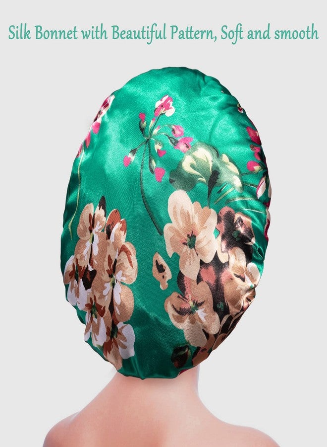 Roybens Satin Bonnet Silk Bonnet Hair Bonnet for Sleeping- 4 Pack Sleep Bonnets for Women with Wide Elastic Band for Curly Hair Braids - Image 3