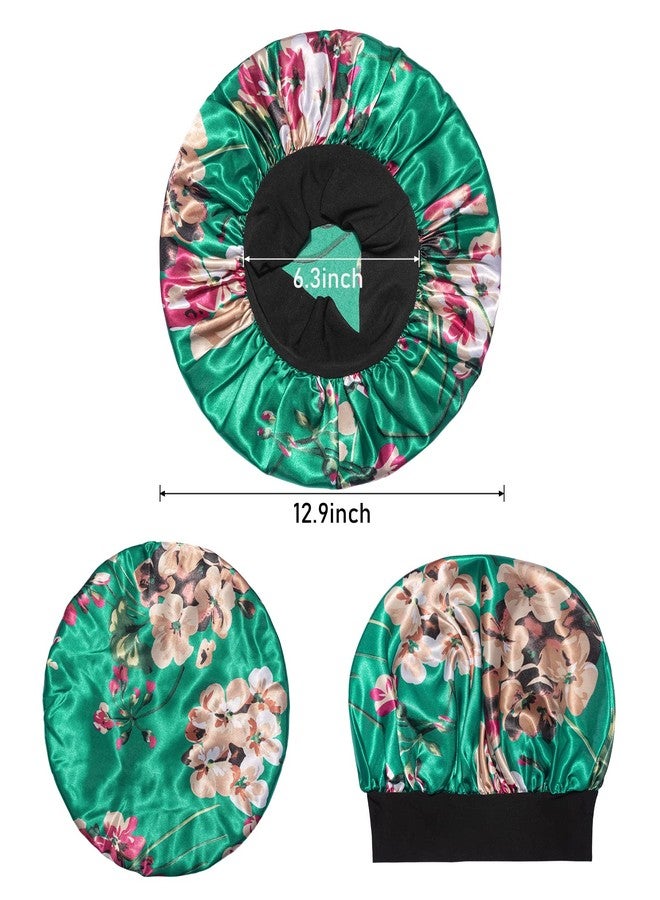 Roybens Satin Bonnet Silk Bonnet Hair Bonnet for Sleeping- 4 Pack Sleep Bonnets for Women with Wide Elastic Band for Curly Hair Braids - Image 5