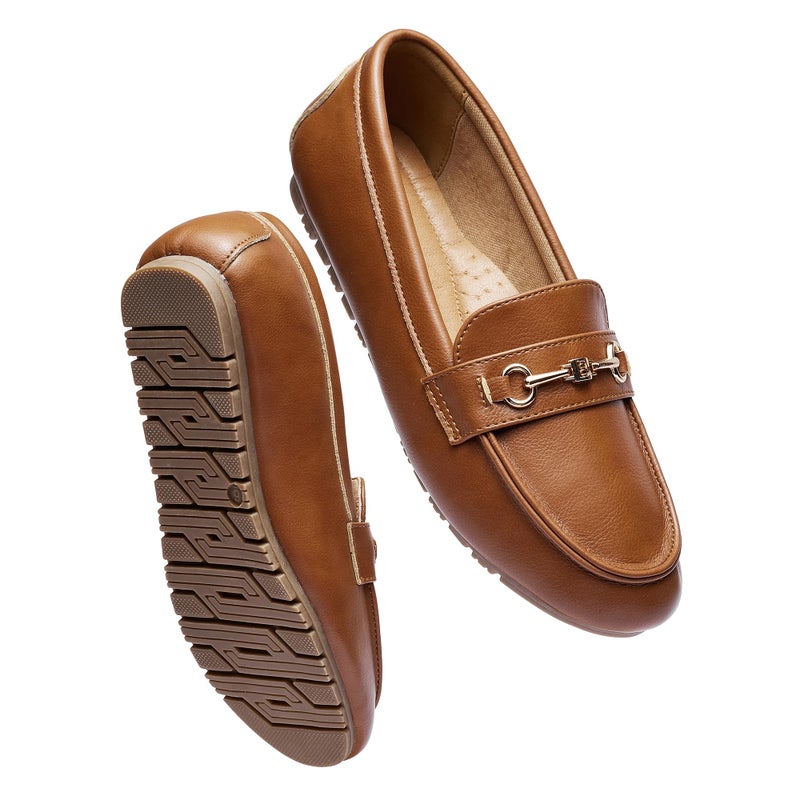 BGSTGUDS Women's Wide Loafers Shoes Cute Dressy Shoes Ladies Comfort Slip Ons Work Shoes, Brown, Size 9W - Image 5