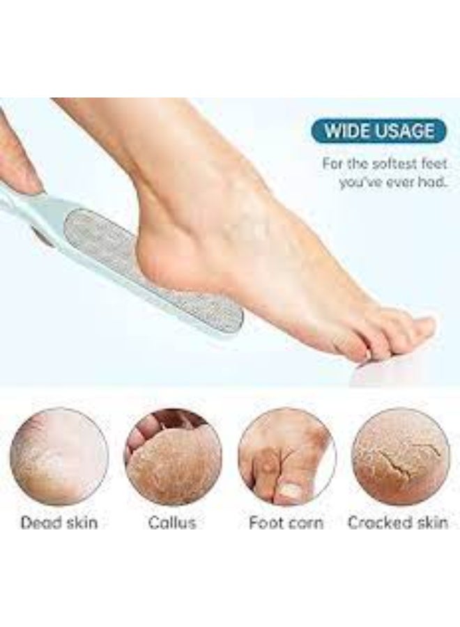 Double Sided Metal Foot File for Removing Rough Skin and Cracked Heels with Callus Remover – Professional Stainless Steel Pedicure Tool Multicolor Design - Image 5