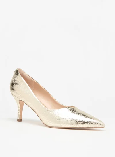 Celeste Women's Textured Pointed Toe Pumps with Stiletto Heels