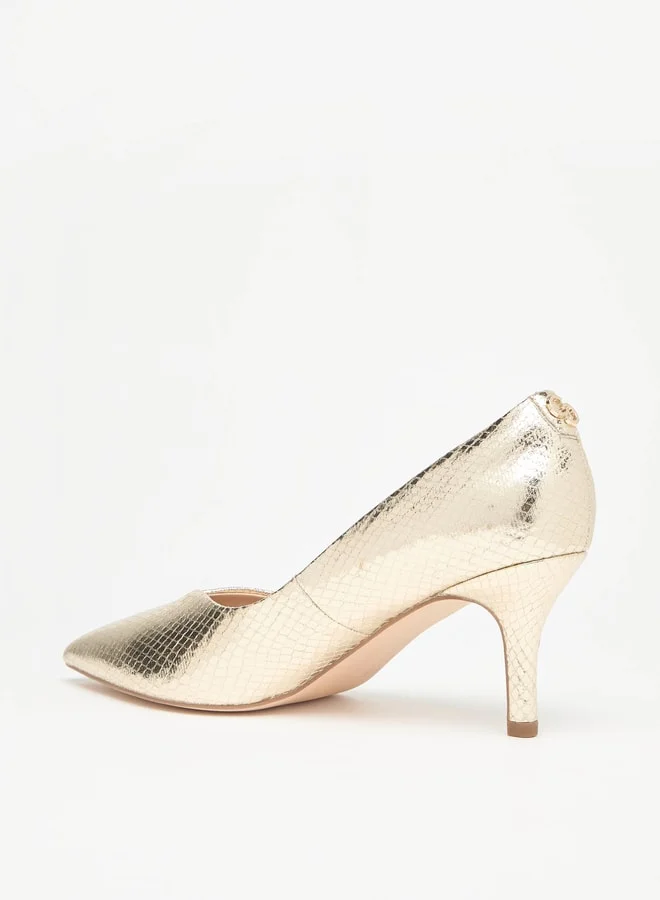 Celeste Women's Textured Pointed Toe Pumps with Stiletto Heels