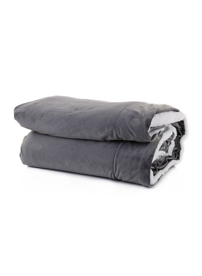 Mintra - Sherpa & Super soft Flannel H4575 Dark Grey size 220x240cm - Image 1