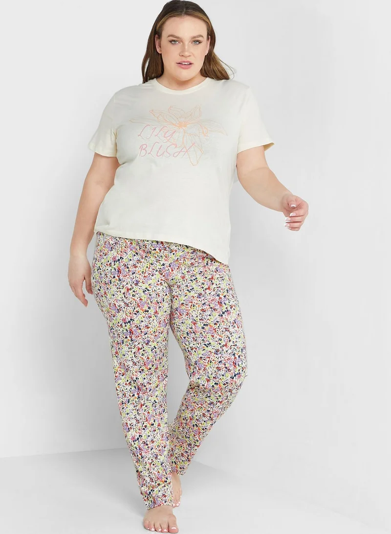Ginger Plus Graphic Printed Pyjama Set