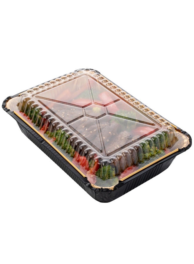 Restaurantware LIDS ONLY: Foil Lux 41 oz Lids, 200 Recyclable Lids For 41 oz Aluminum Foil Containers - Heavy Duty, Dome Design, Clear Plastic Foil To Go Container Lids, Containers Sold Separately - Image 2